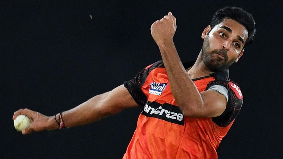 Sunrisers Hyderabad's Bhuvneshwar Kumar is climbing up the IPL most wicket-takers standings. - AFP