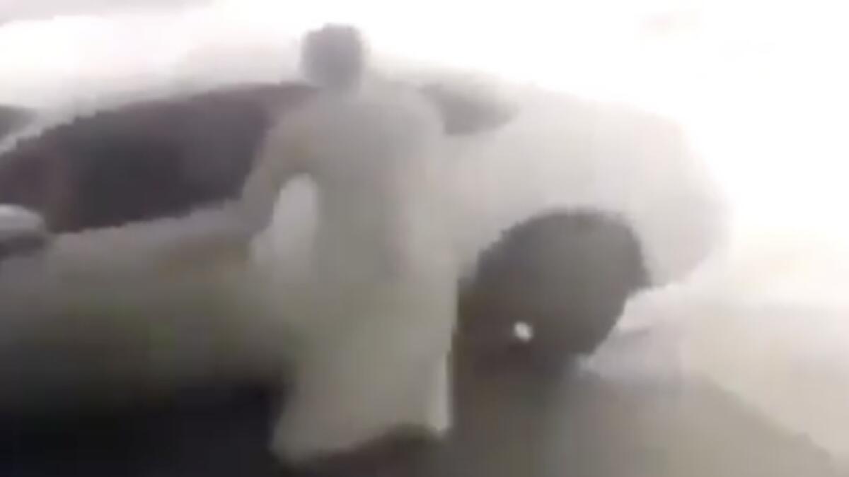 Saudi man burns sisters car in viral video