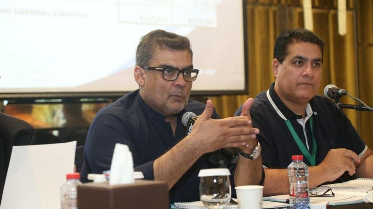 Salman Iqbal, President of WMO (right) speaks at the conference
