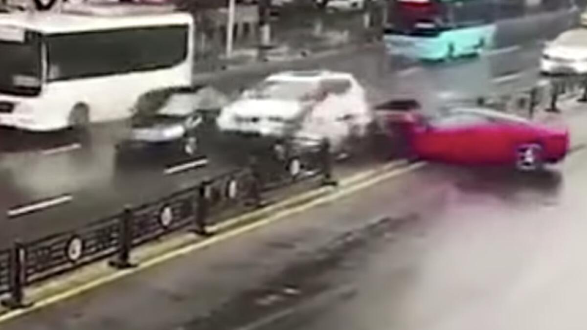 Video: Woman destroys Ferrari, rams into BMW in horrific viral clip 