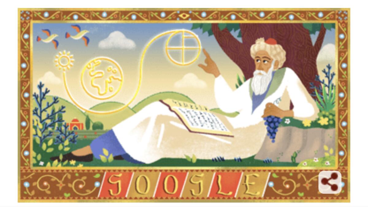 Google doodle celebrates maths genius Omar Khayyams 971st birthday
