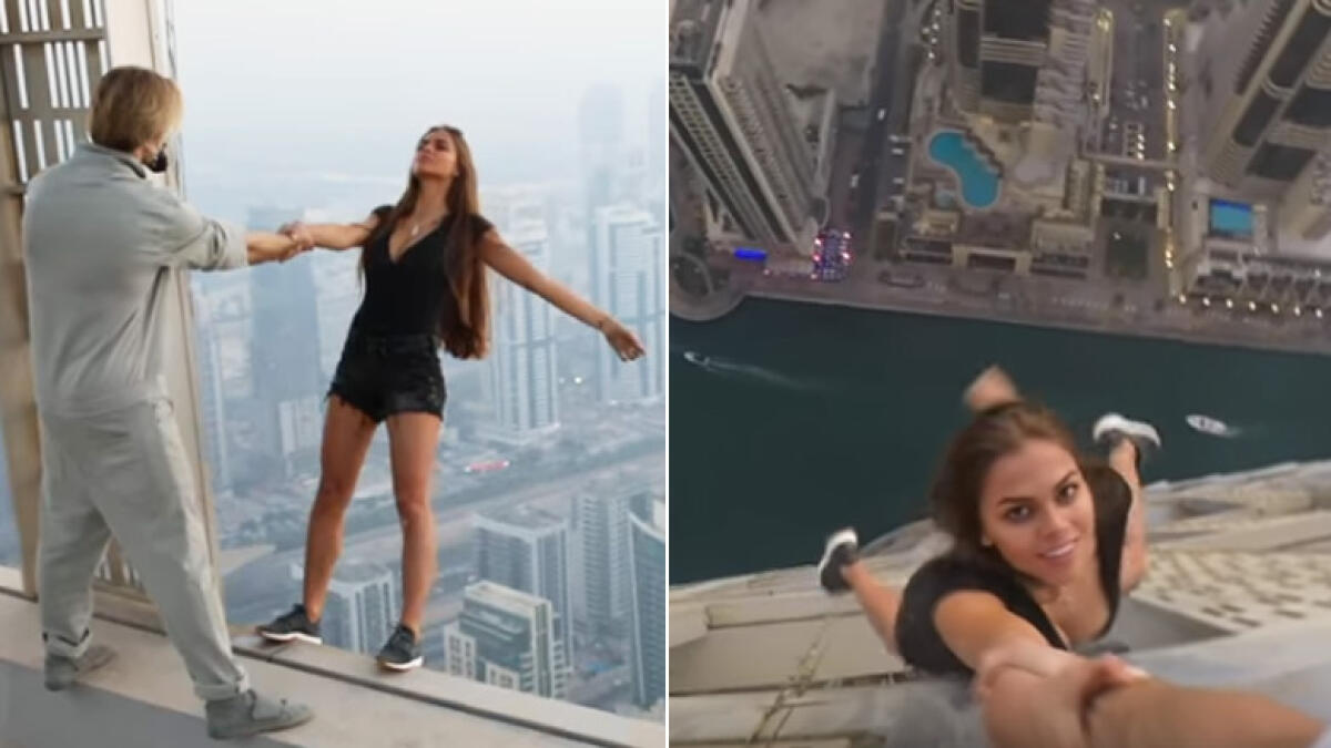 Video: Daredevil Russian girl’s selfie on Dubai skyscraper