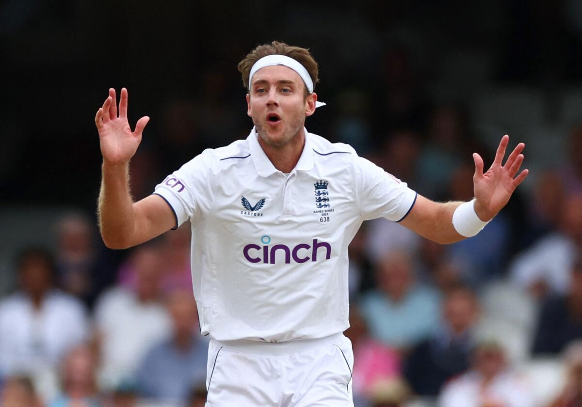 England's Stuart Broad during the fifth Ashes Test. — Reuters