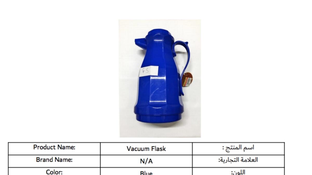 Products displayed in this gallery are examples of some of the products that were withdrawn from markets in Dubai - FileSearch 'Complete list of banned tea, coffee flasks in Dubai' for more details https://www.khaleejtimes.com/photos/nation/complete-list-and-photos-of-banned-tea-coffee-flasks-in-dubai