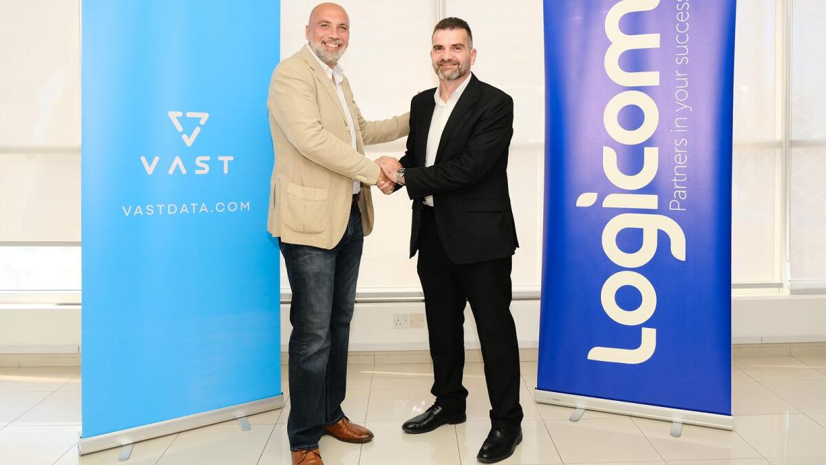 VAST Data and Logicom senior executives ink deal on distribution agreement for Middle East and Africa.