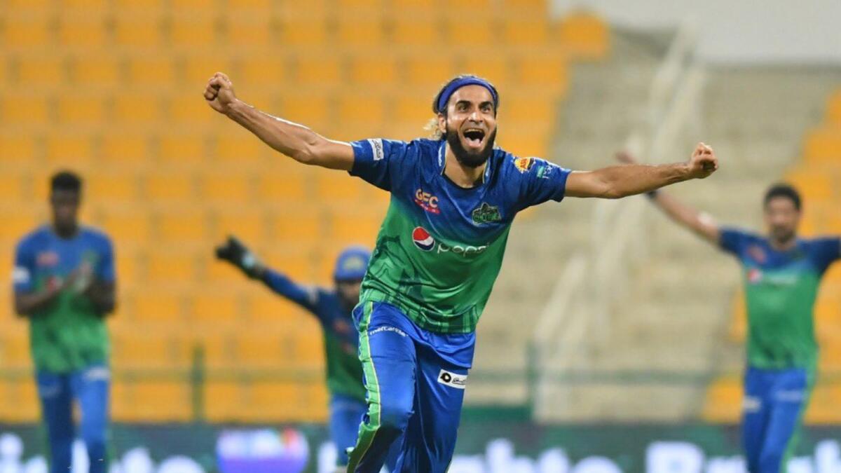 Veteran South African leg-spinner Imran Tahir of Multan Sultans celebrates a wicket in the final. (PSL Twitter)