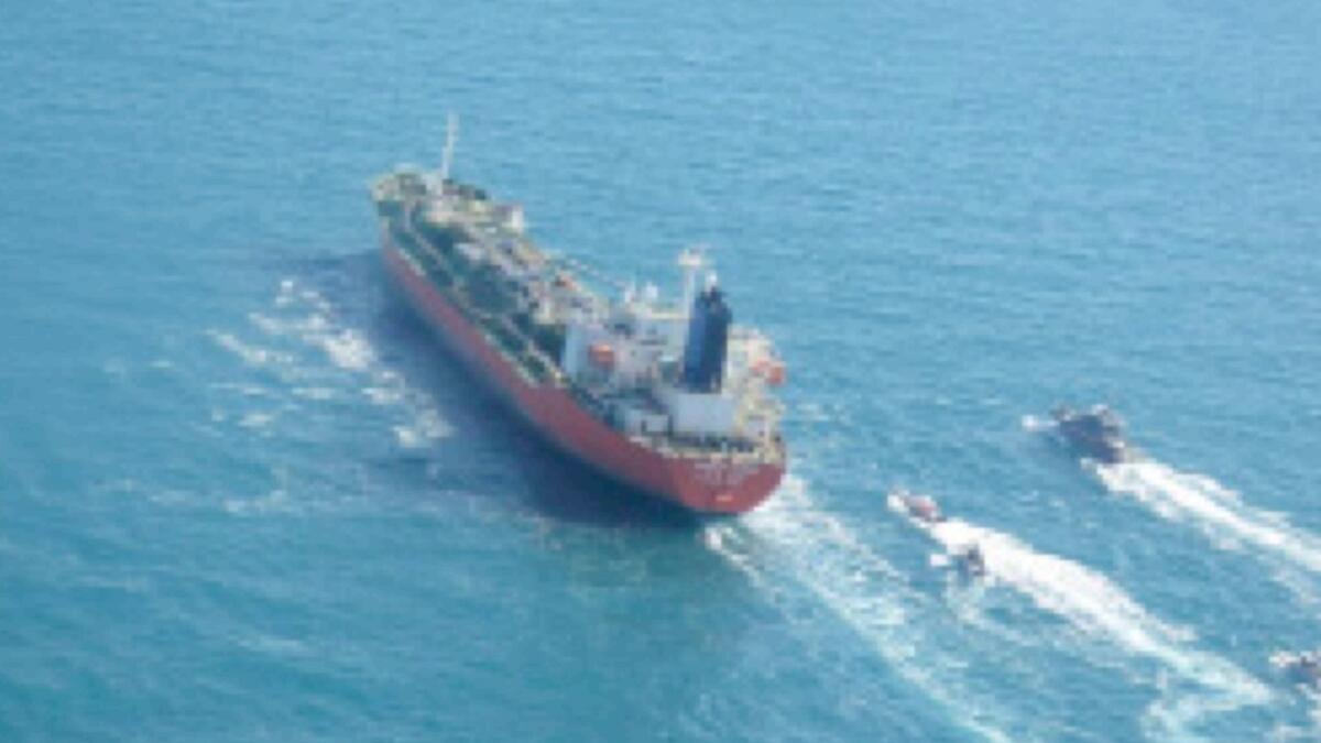 A South Korean-flagged tanker vessel which was seized by Iran. — Reuters