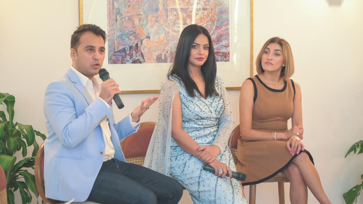 (from left to right) Sadiq Saleem, Neetu Chandra and Gauri Chadha