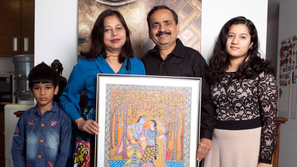 Anil Kejriwal and his family. Supplied photo