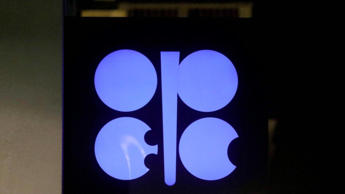 OPEC logo in front of its headquarters in Vienna. — AP file