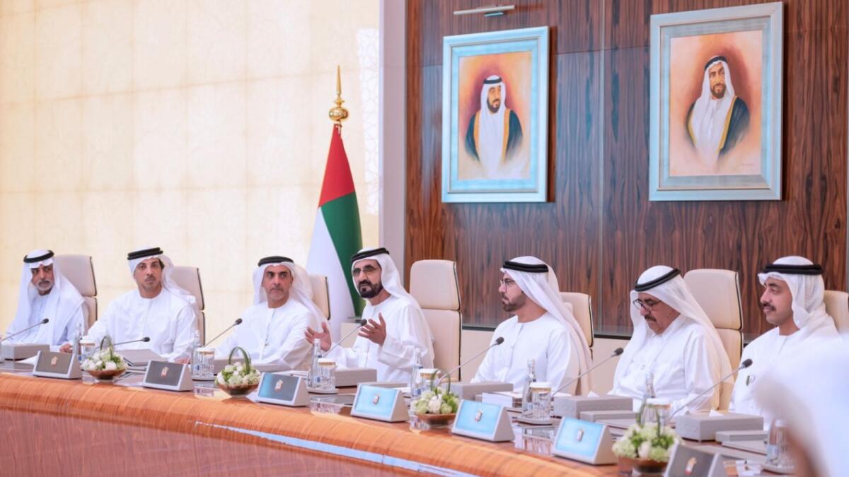 UNITED FRONT: The UAE Cabinet, under the leadership of Sheikh Mohammed, has always strived to ensure the stability of the country’s economy. — Wam file