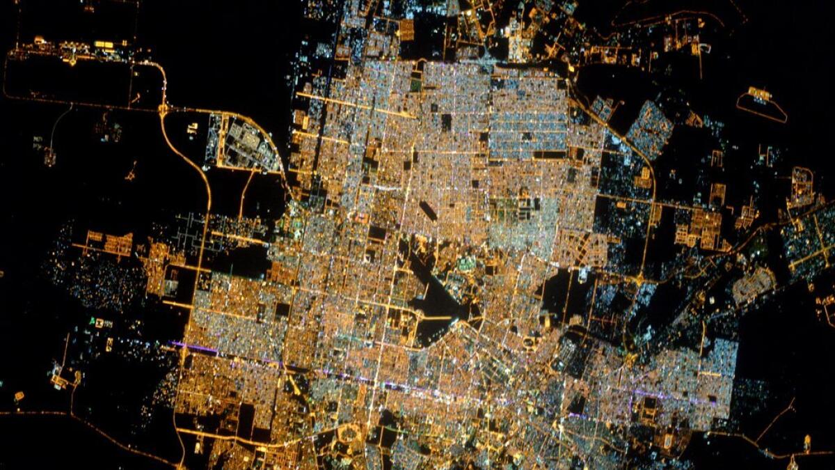 Riyadh at Night as seen from the International Space Station. Tim Kopra/Twitter