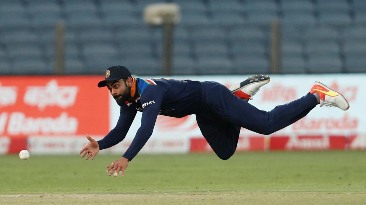 India's Virat Kohli in action in during the third ODI against England. — Reuters