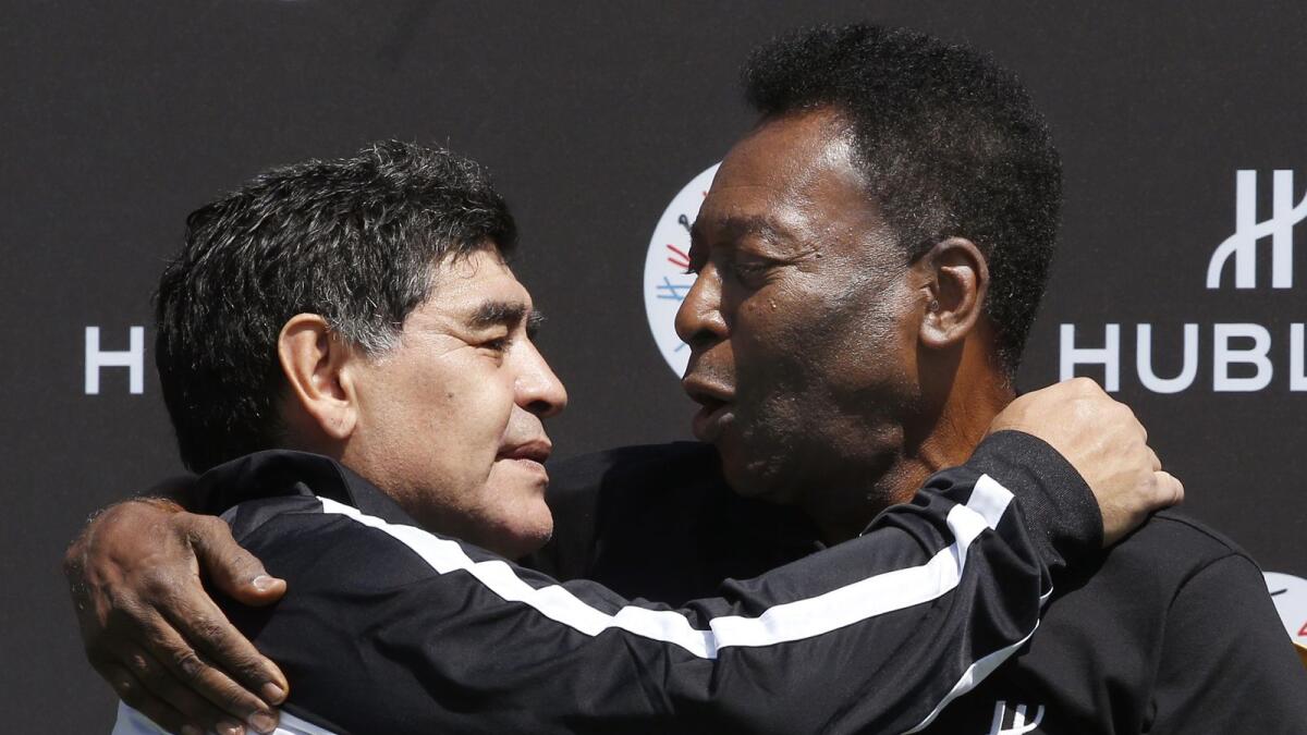 Diego Maradona and Pele became friends in recent years after always being considered rivals for the title of the greatest footballer ever.
