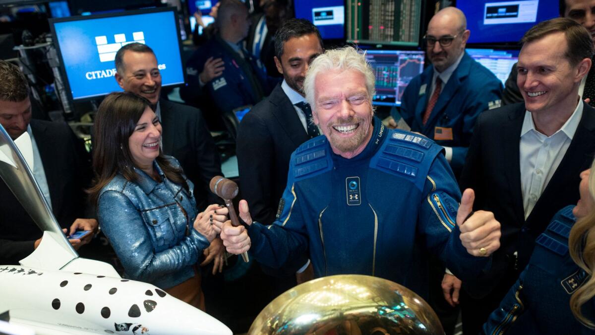 Richard Branson will travel to space on aboard a Virgin Galactic spacecraft. Photo: AFP