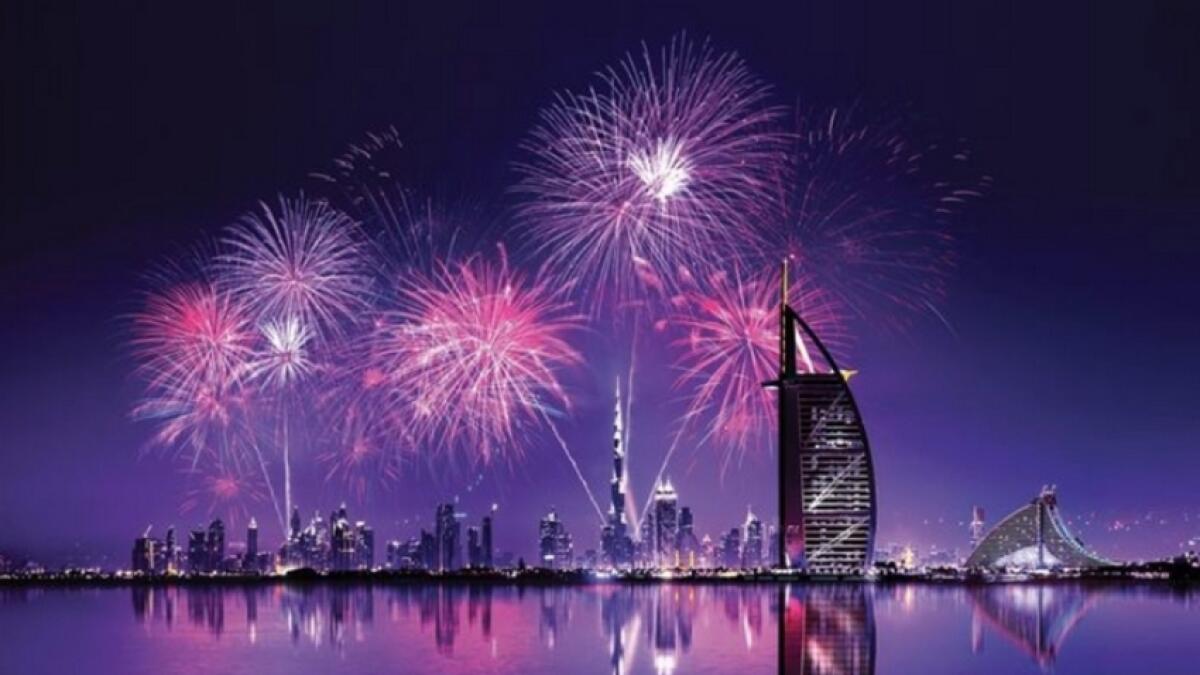 new year fireworks, RTA, abra, Burj Khalifa, Burj Al Arab, New Year 2020, happy new year