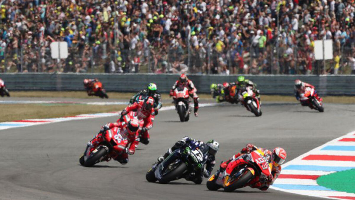Action during a MotoGP event. -- Twitter