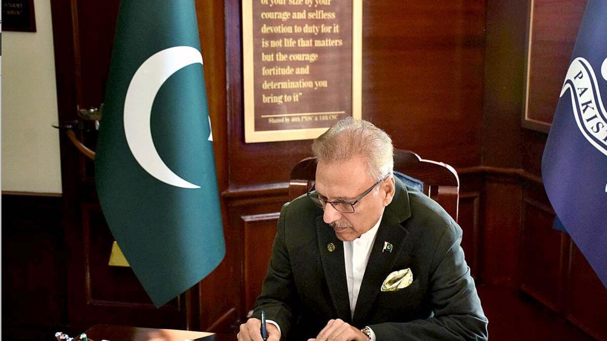 Pakistan President Arif Alvi signed the amendment bill late on Friday. — APP file