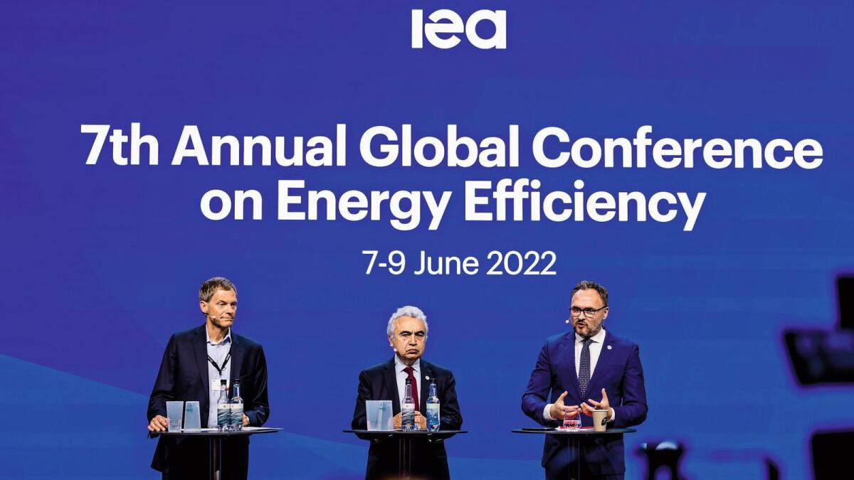 Kim Fausing, Danfoss President and CEO; Dr. Fatih Birol, Executive Director, IEA; and Dan Jørgensen, Denmark’s Minister of Climate, Energy and Utilities