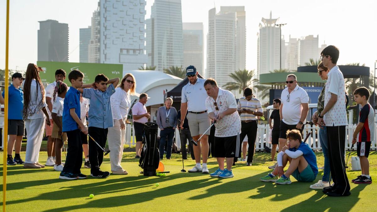 The Heroes of Hope clinic on the Faldo Course putting green. - Supplied photo