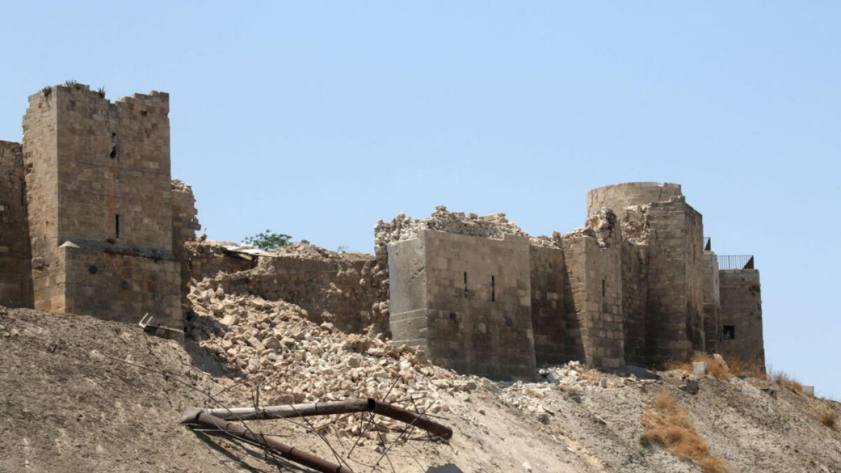 Citadel wall damaged in Aleppo blast