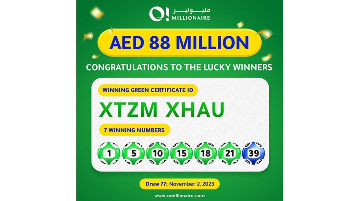 Green Certificate ID: XTZM XHAO / Grand Prize-Winning Numbers: 1 • 5 • 10 • 15 • 18• 21 • 39