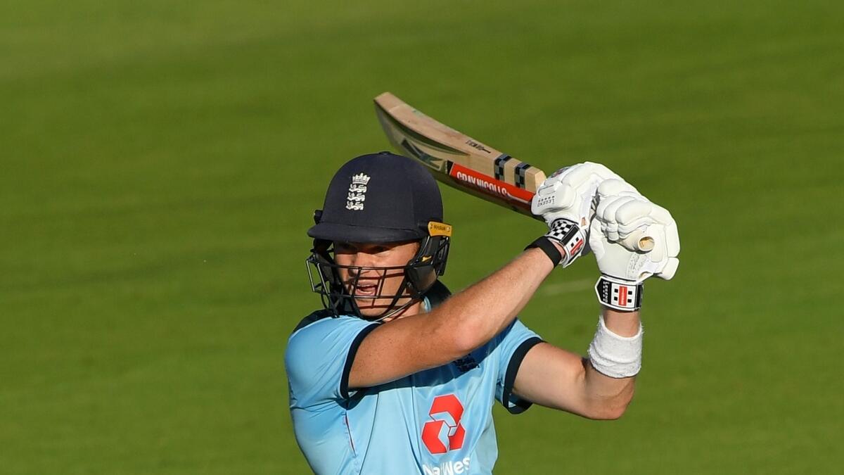 England batsman Sam Billings plays a shot during the first ODI between England and Ireland. (AFP)