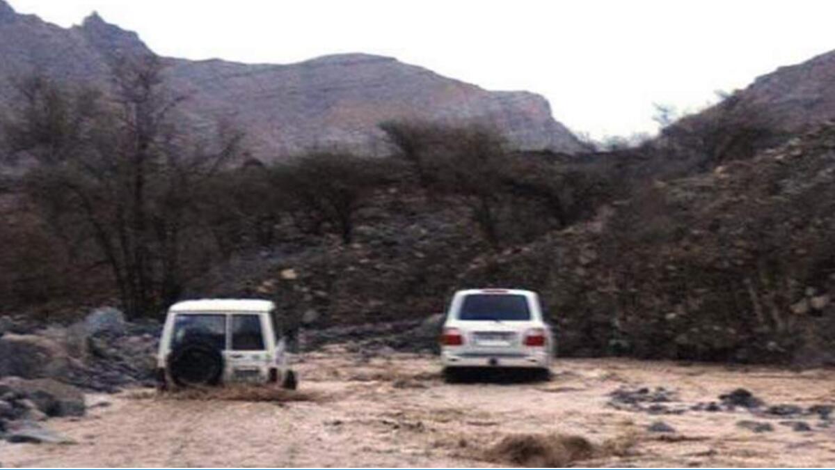Mountainous areas and valleys in the emirate witnessed heavy showers, causing flash floods.- Supplied photo