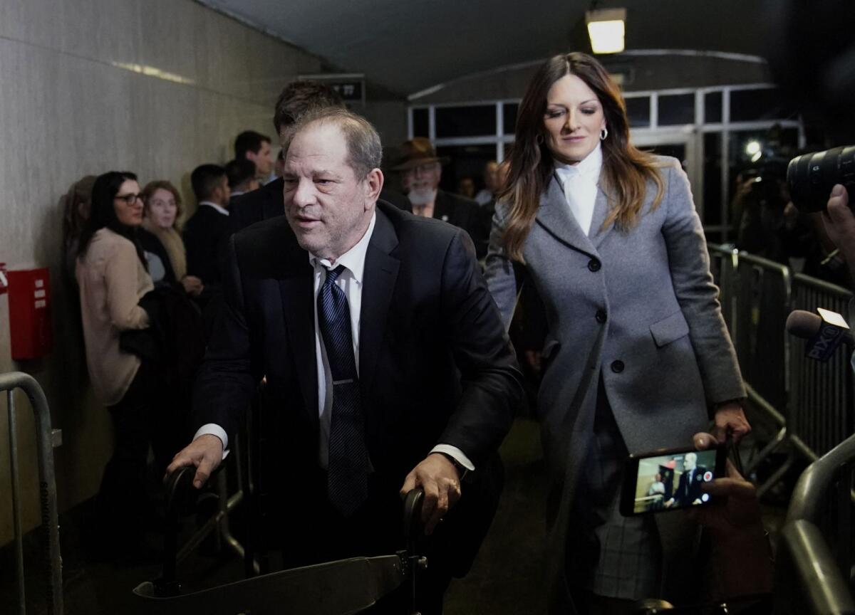Harvey Weinstein leaves the Manhattan Criminal Court, as a jury continues with deliberations on February 21, 2020, in New York City.  — AFP file