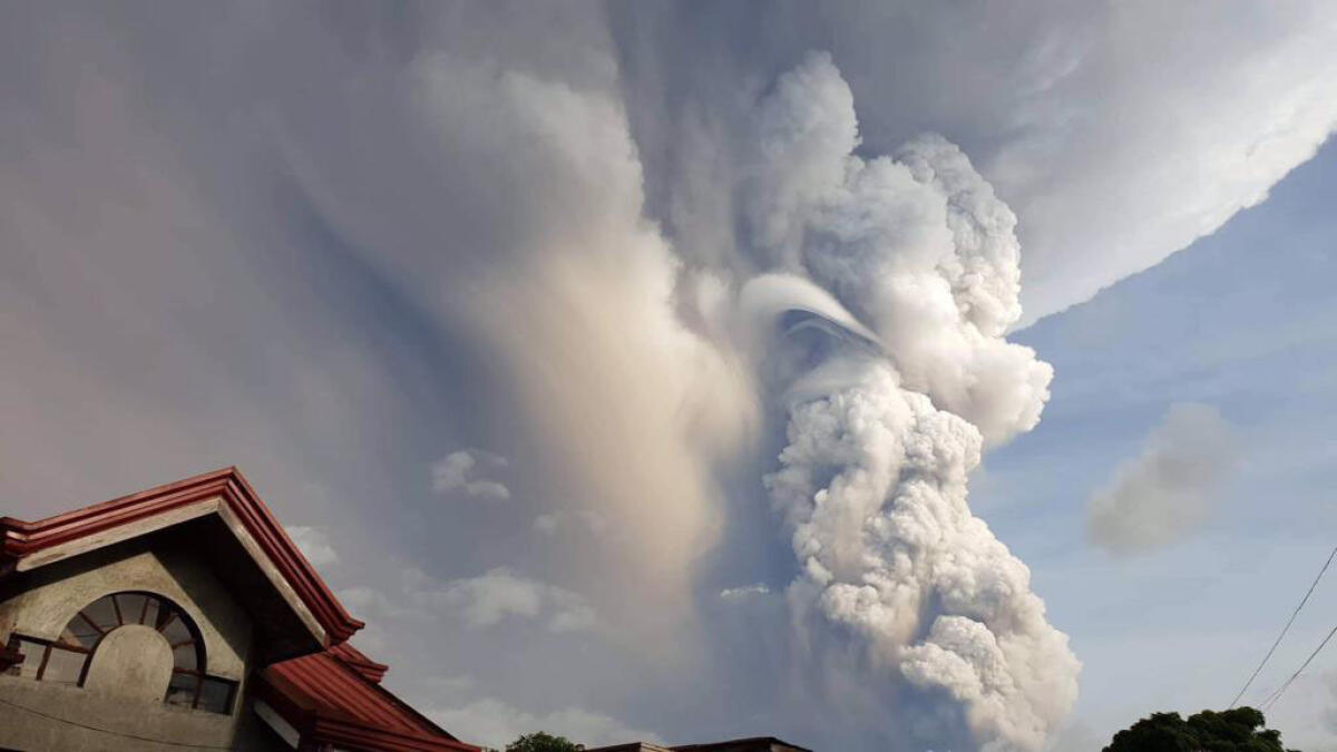 Continuous eruption generated ash plumes 6 to 9 miles above the crater while experts warned that another 'hazardous explosive eruption' is possible.