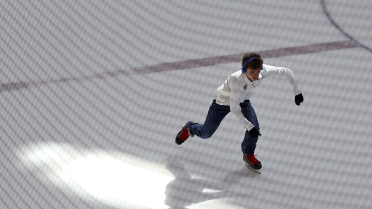 A boy at The Dubai Mall&amp;#8217;s skating rink. Photo by Leslie Pableo/ Khaleej Times