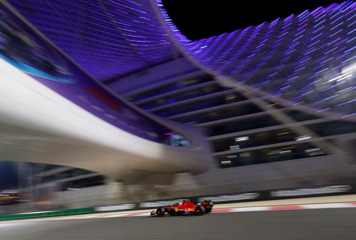 Ferrari's Charles Leclerc in action during practice at the Abu Dhabi Grand Prix. — Reuters