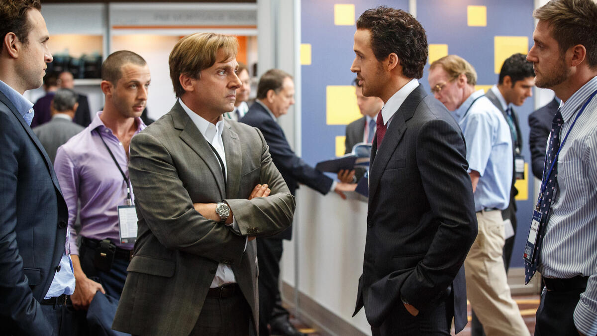 Rafe Spall, Jeremy Strong, Steve Carell, Ryan Gosling and Jeffry Griffin in The Big Short. The star-studded financial crisis comedy gained some much-need Oscar equity when it received the Producers Guild of America’s highest film award