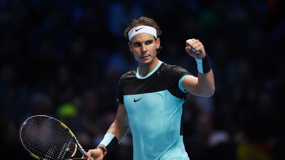 Tennis - Barclays ATP World Tour Finals - O2 Arena, London - 16/11/15Men's Singles - Spain's Rafael Nadal celebrates during his match against Switzerland's Stanislas WawrinkaAction Images via Reuters / Tony O'BrienLivepicEDITORIAL USE ONLY.