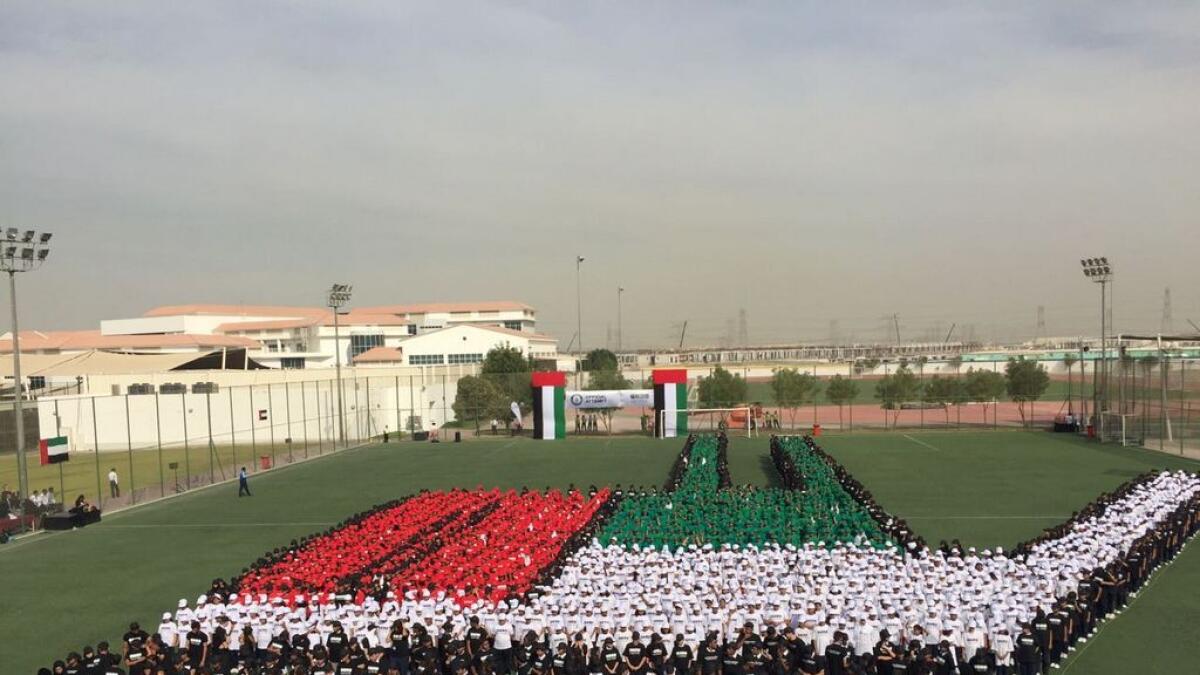 UAE students National Day human image breaks record