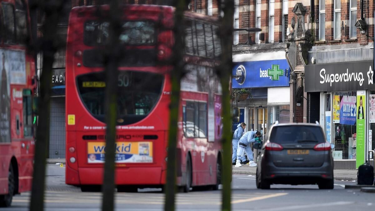 He went on the rampage at around 1400 GMT on Streatham High Road and had strapped a fake bomb to his body. He stabbed two people, seriously injuring a man in his 40s, while a third suffered minor injuries caused by shattered glass when police opened fire.