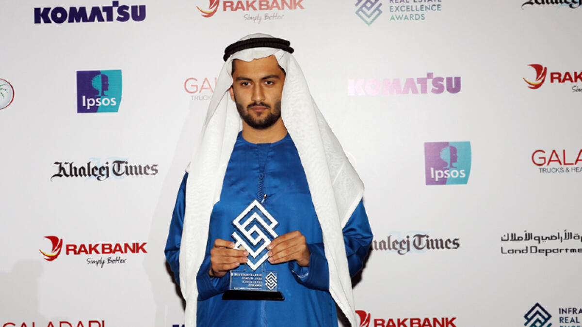 Abbas Sajwani receives award for Real Estate Icon of the Year on behalf of Hussain Sajwani, Damac Group chairman.