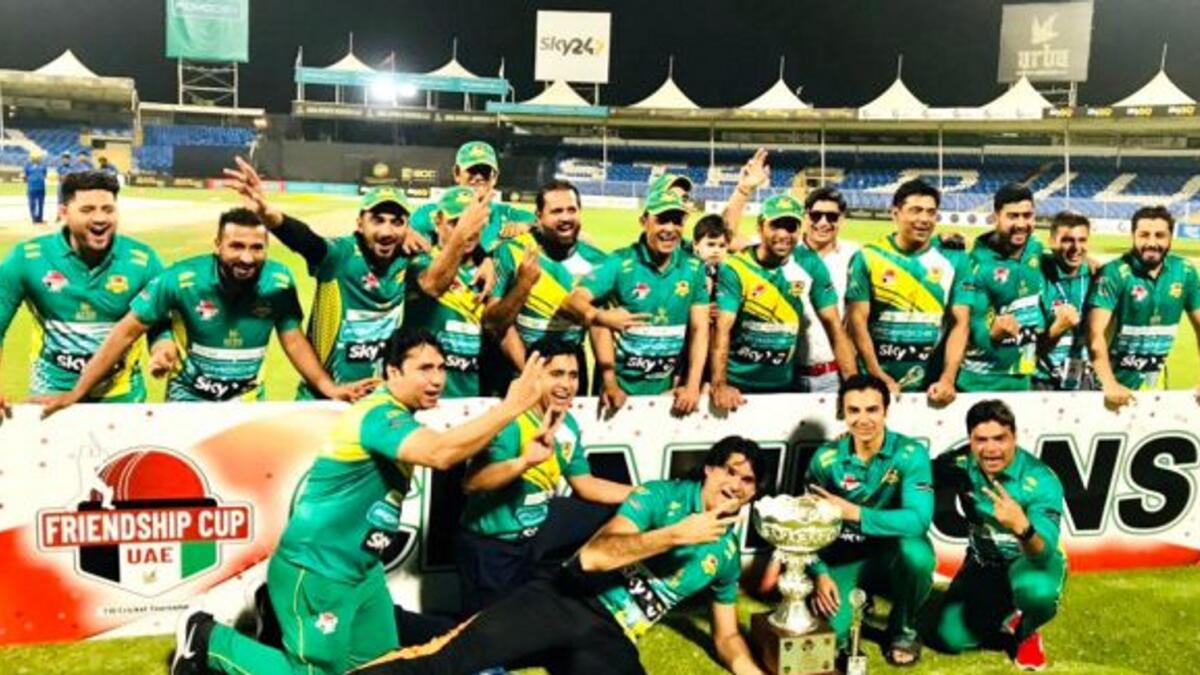 The Pakistan Legends with the Friendship Cup. — Supplied photo