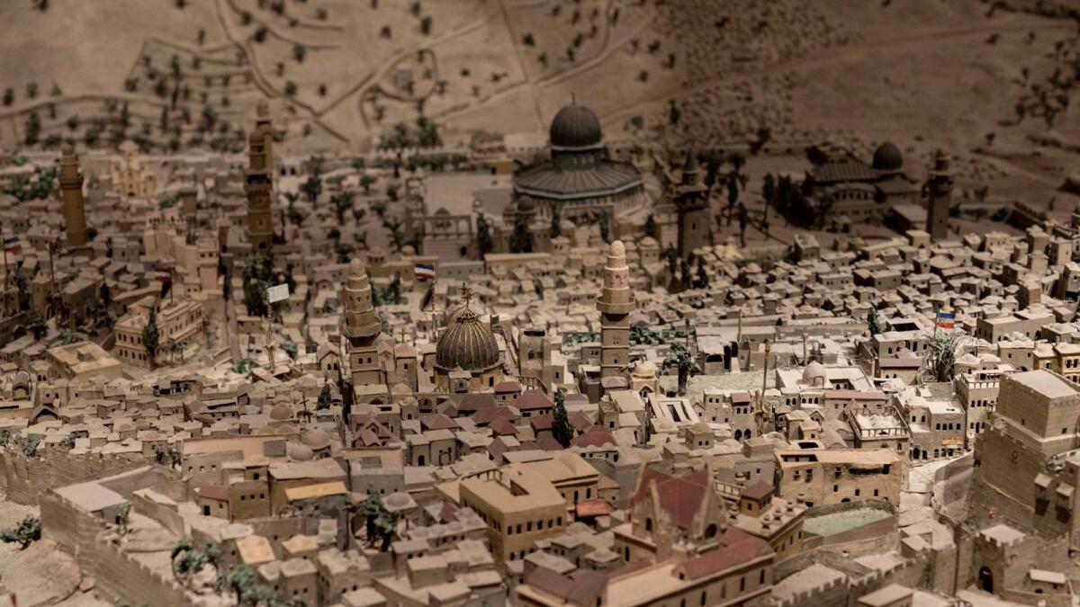 A scale model of Jerusalem's Old City designed for the 1873 Vienna World's Fair in the Tower of David Museum in Jerusalem's Old City, after a three-year renovation project. Today, the former castle serves as a museum dedicated to the city’s 3,000-year history.  — AP