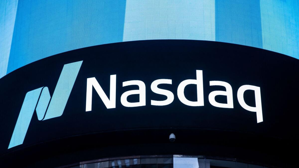 The Nasdaq logo is displayed at the Nasdaq Market site in Times Square in New York ˘ — Reuters
