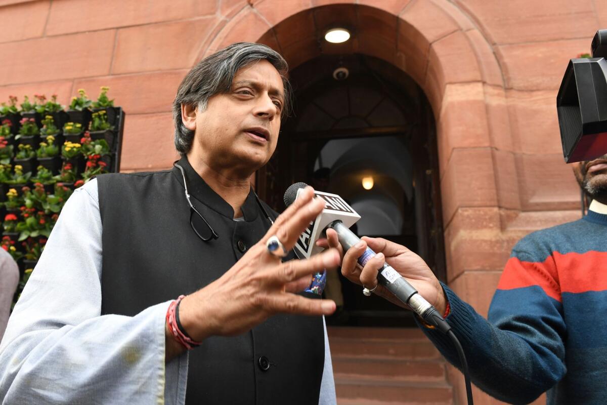 Indian Congress party leader Shashi Tharoor. Photo: AFP