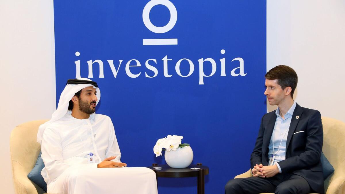 Abdulla bin Touq Al Marri, Minister of Economy, at a meeting with Eric Anziani, COO at Crypto.com. — Supplied photo
