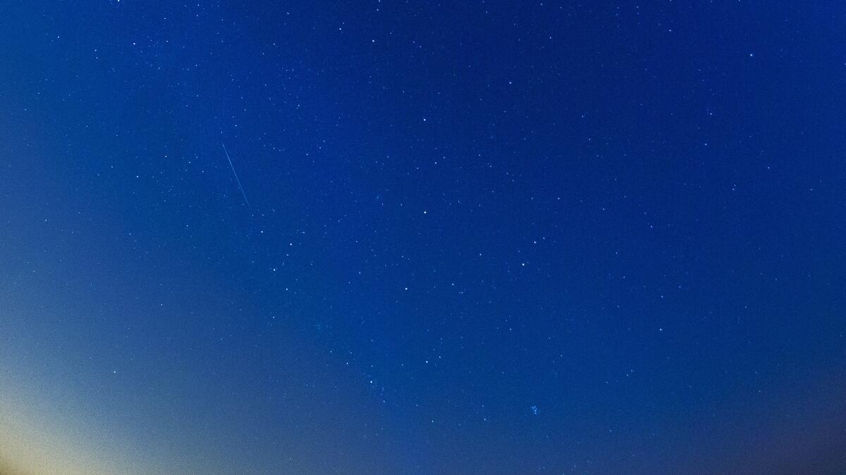  A view of meteor shower over Dubai sky during the Perseid Meteor Shower party organized by Dubai Astronomy Group at Al Qudra area in Dubai.-File photo
