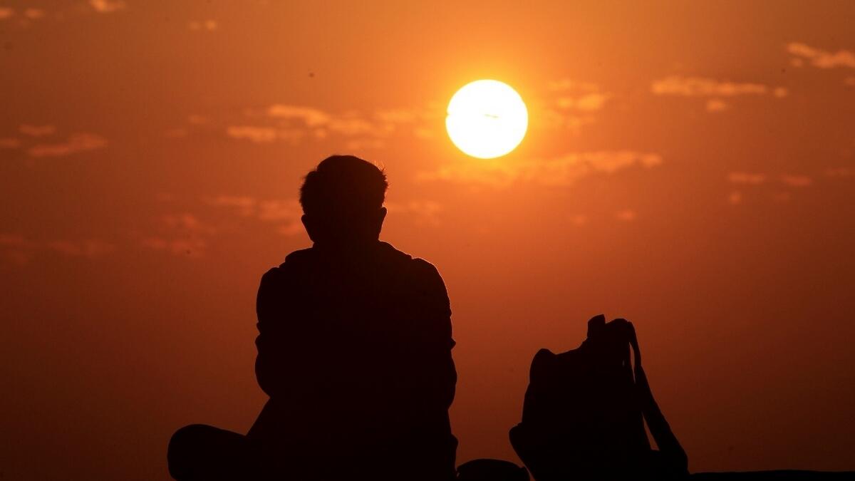 The last sunset of the year, as seen from Al Khan beach in Sharjah. Photo: M. Sajjad/Khaleej Times