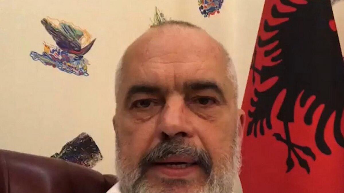 Prime Minister of Albania, Edvin Rama, video message, thanks, His Highness Sheikh Mohamed bin Zayed Al Nahyan, UAE support