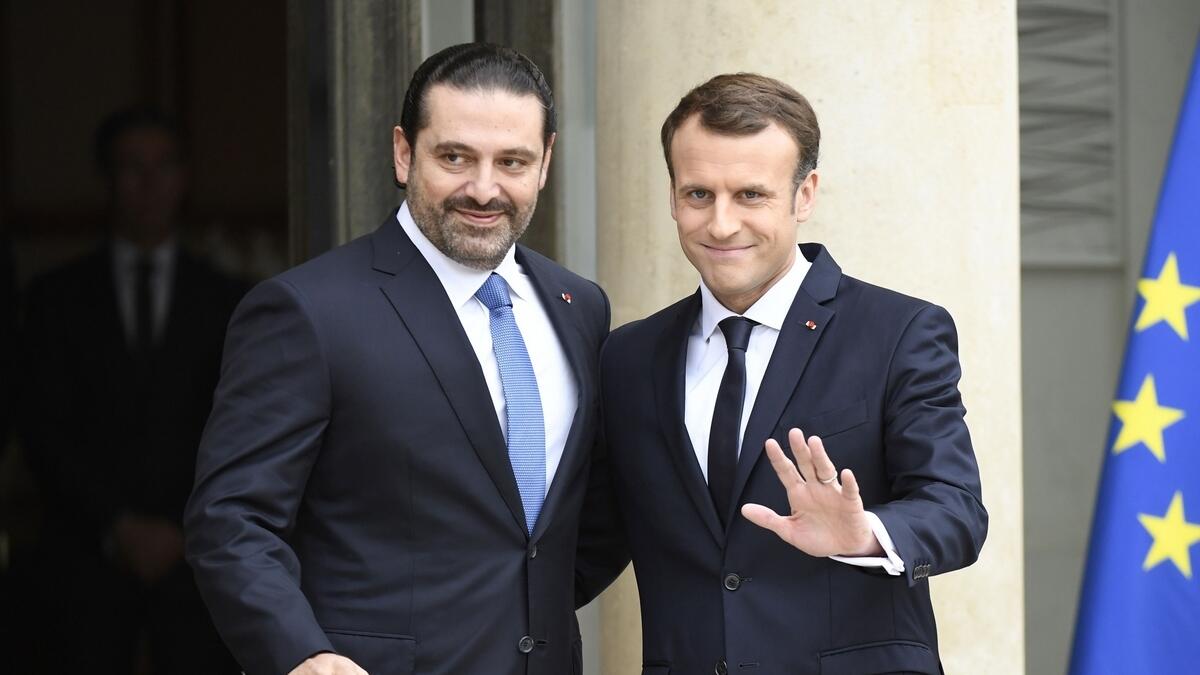 Macron welcomes Lebanons Hariri to Elysee Palace