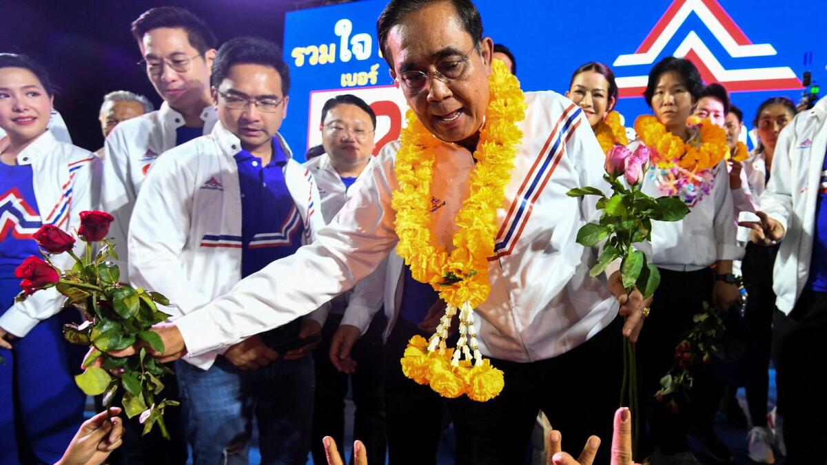 Thailand's Prime Minister Prayuth Chan-ocha during a poll campaign in Bangkok. — Reuters