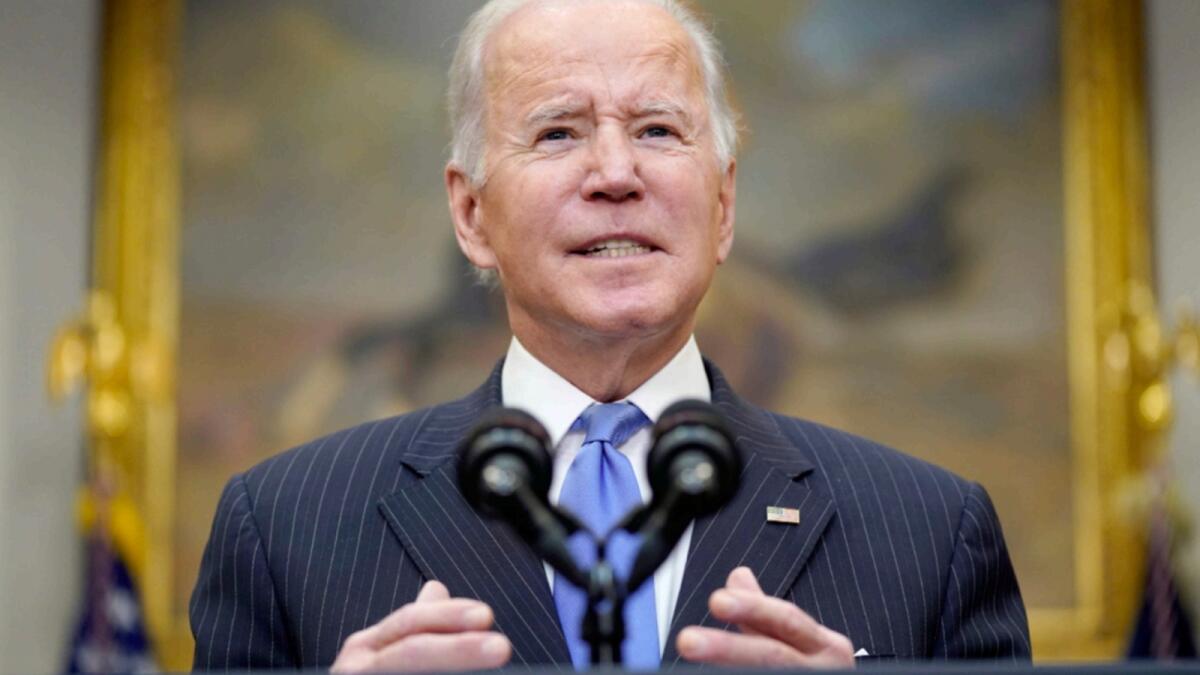 US President Joe Biden speaks about the Omicron in the White House on Monday. — AP