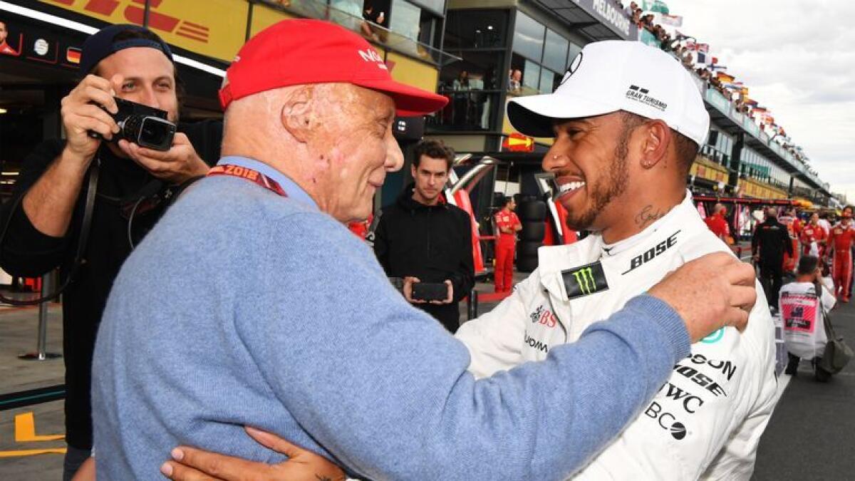 Hamilton admitted it was still tough to discuss the impact of Lauda, 12 months after his death