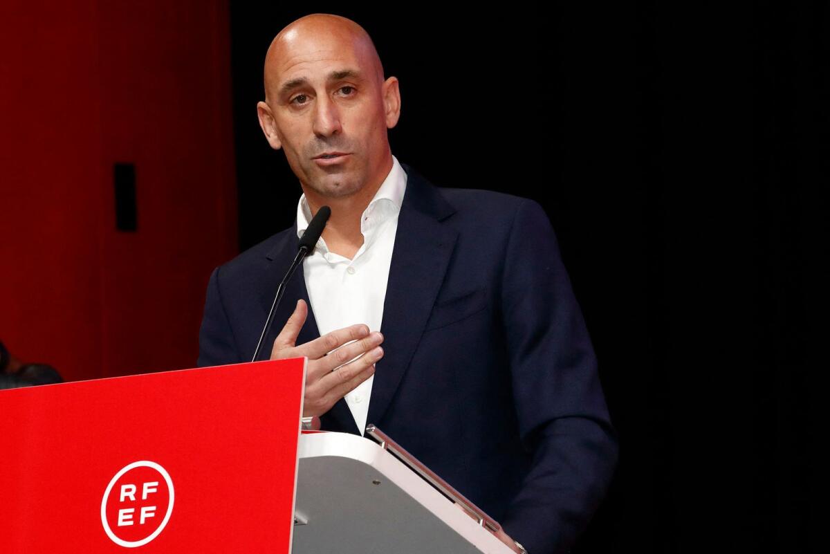 (FILES) Luis Rubiales on September 10, 2023 said he will resign as Spanish football federation chief after kiss scandal.Photo: AFP